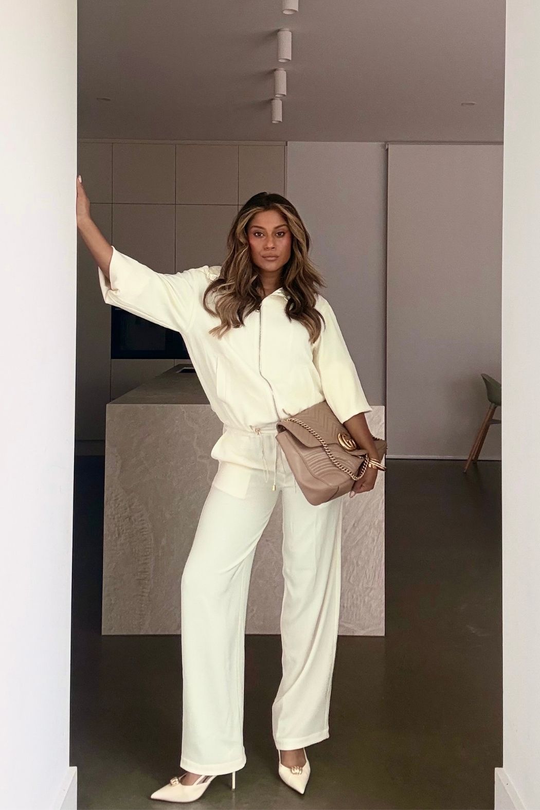 Ivory Drape Drawstring Pant