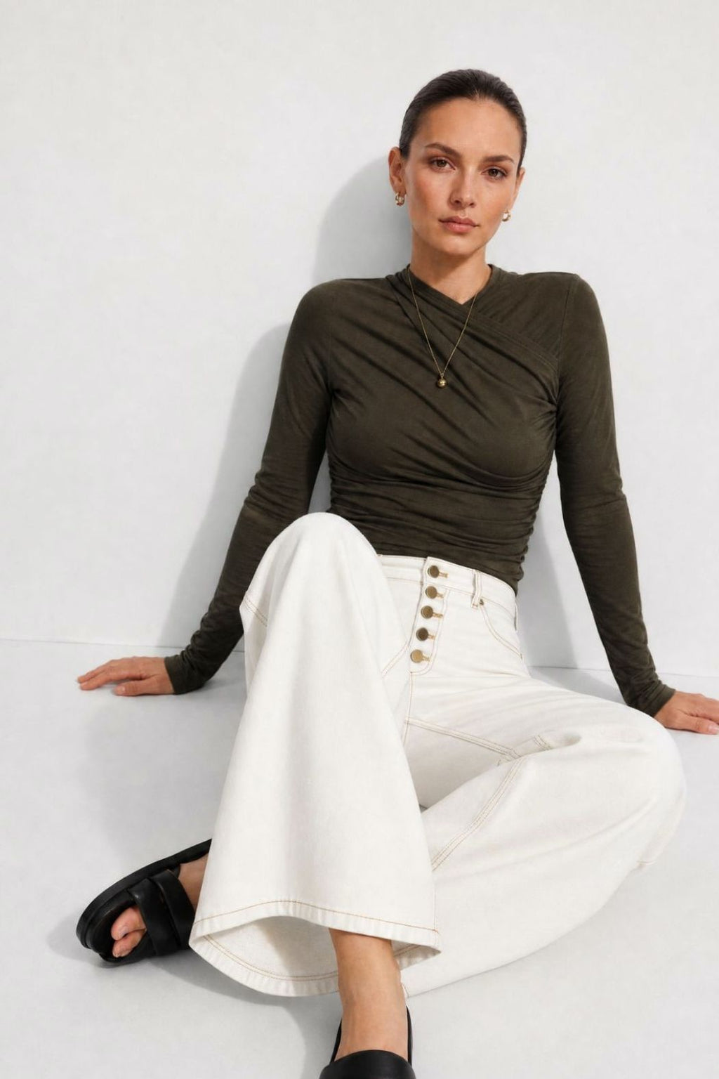 Khaki Tencel Livvie Top