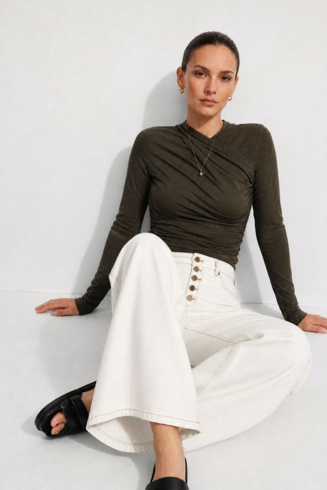 Khaki Tencel Livvie Top