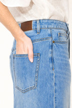 Blue Denim Maxi Skirt