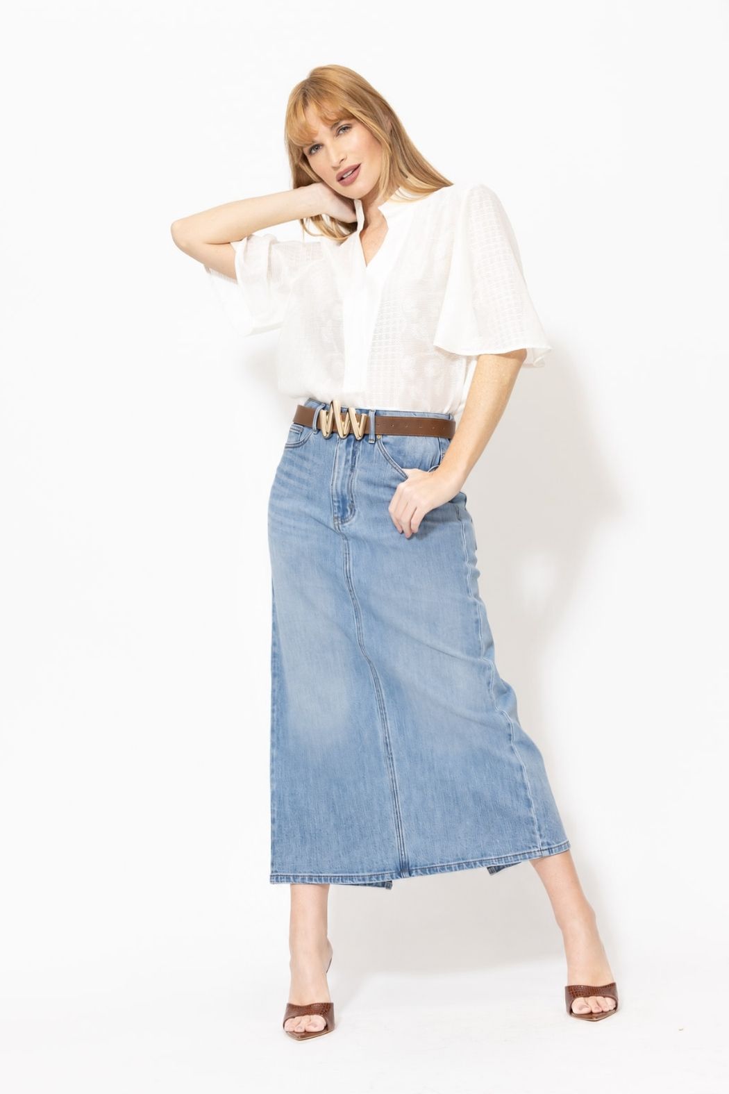 White Textured Blogger Shirt