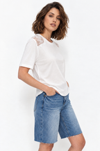 White Modal Lace T-Shirt