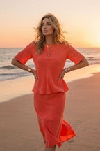 Orange Cupro Bias Top