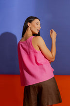 Pink Linen Bell Cami