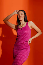 Pink Checkerboard Double Layer Cami