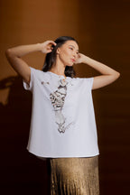 White Sequin Dancer T-Shirt