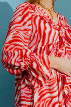 Red/pink Ruffle Dress