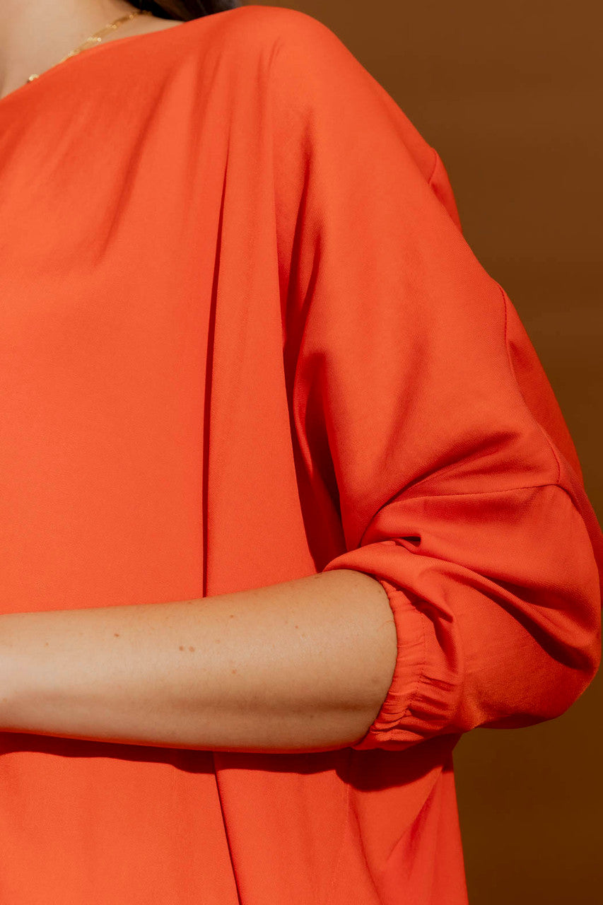 Orange Silky Hi-Lo Top