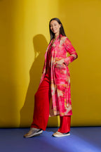 Pink Mesh Trench Coat