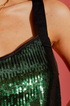 Jade Sequin Crop Cami