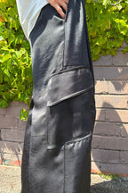 Black Cargo Barrel Pant
