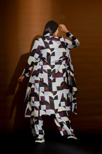 Blue/Merlot Retro Trench Coat