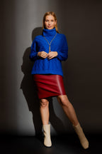 Cobalt Diamond Cowl Neck Jumper Cobalt S/M
