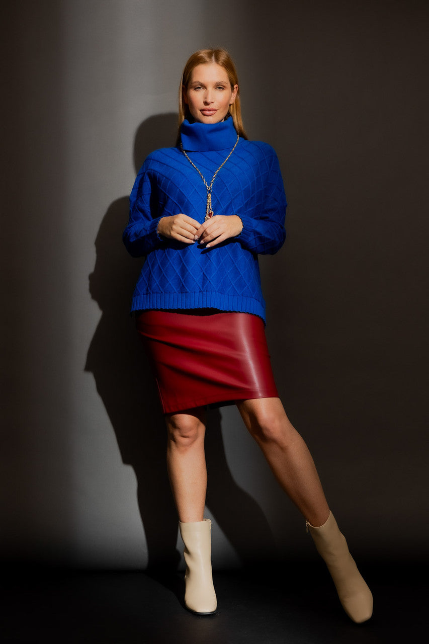Cobalt Diamond Cowl Neck Jumper Cobalt S/M