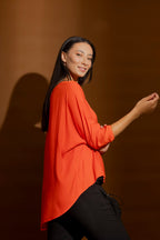 Orange Silky Hi-Lo Top