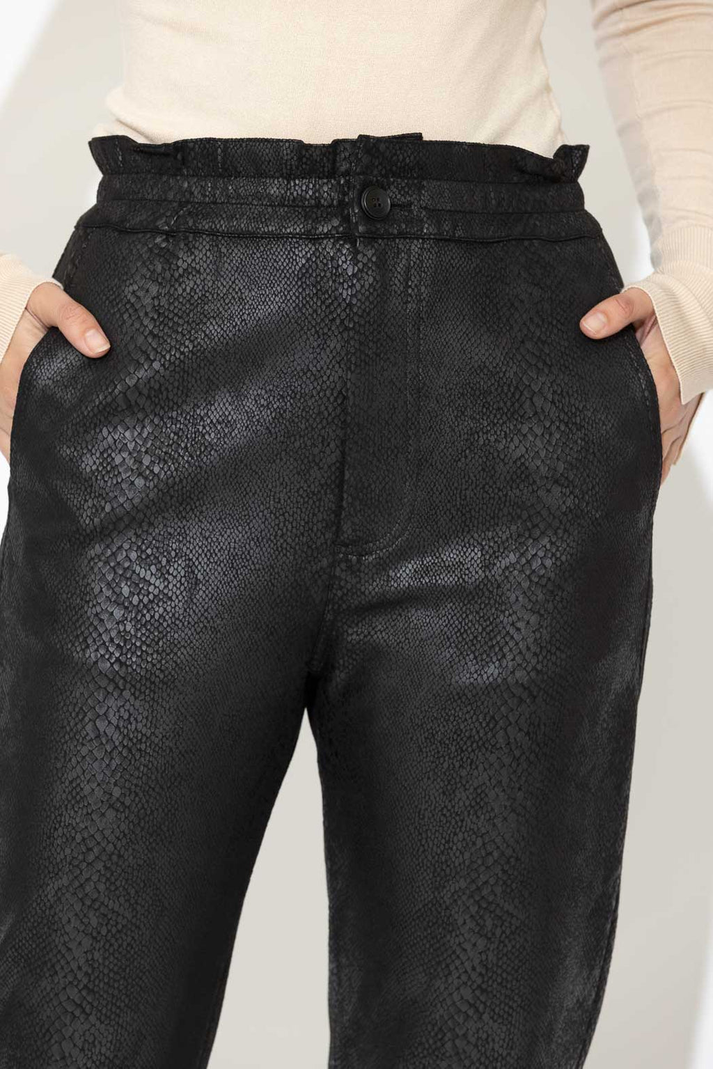Black Snake Paperbag Pants