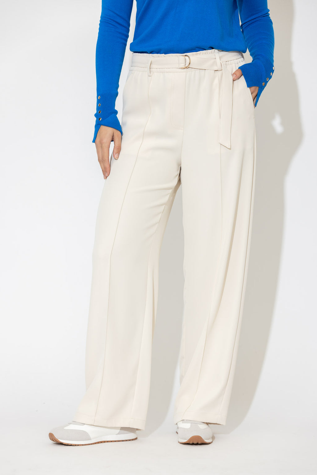 Beige Euro Pintuck Pant