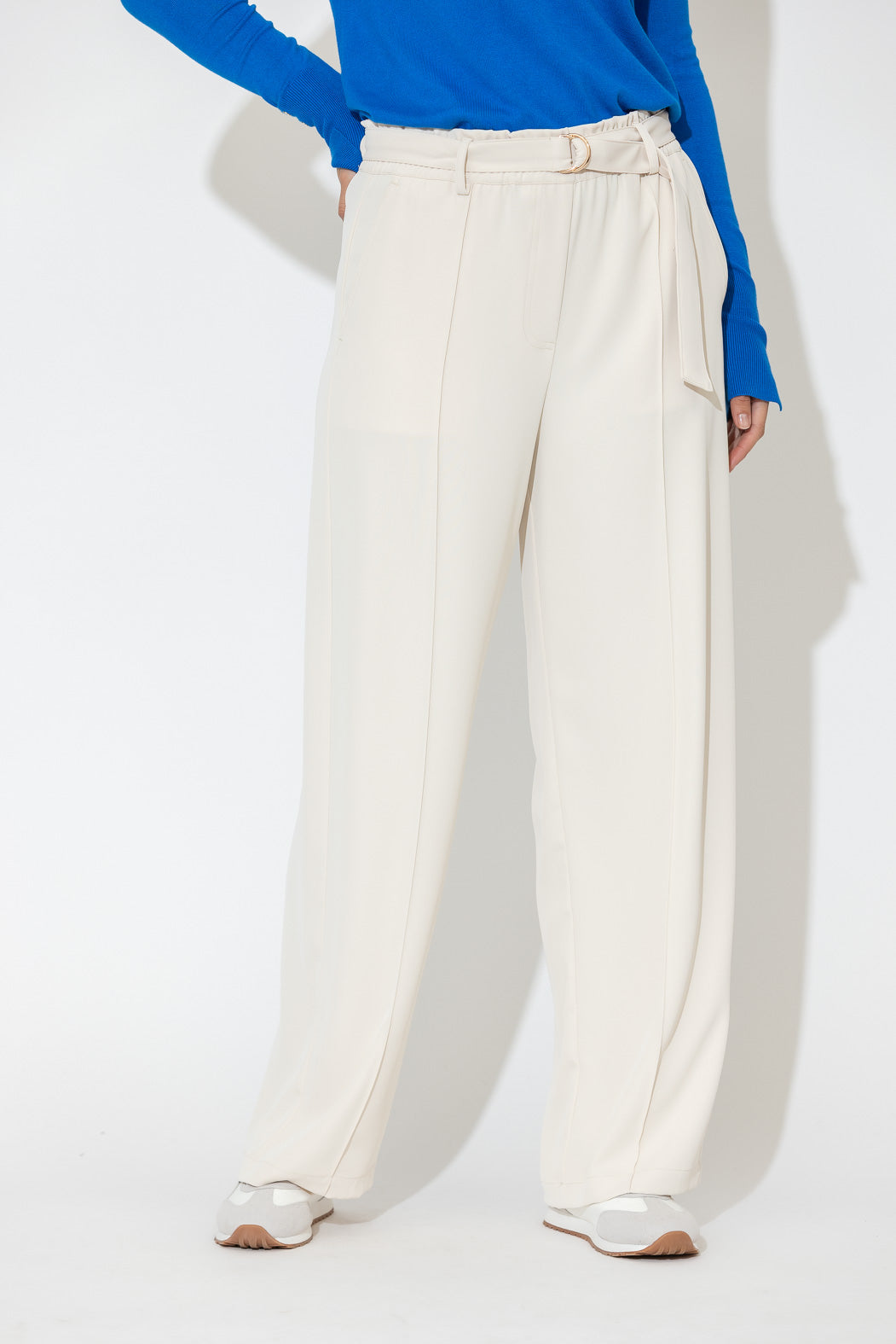 Beige Euro Pintuck Pant