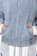Light Denim Bomber Jacket