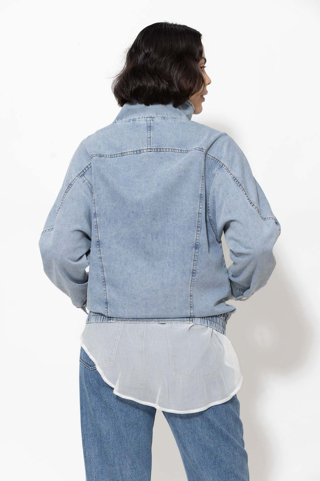 Light Denim Bomber Jacket