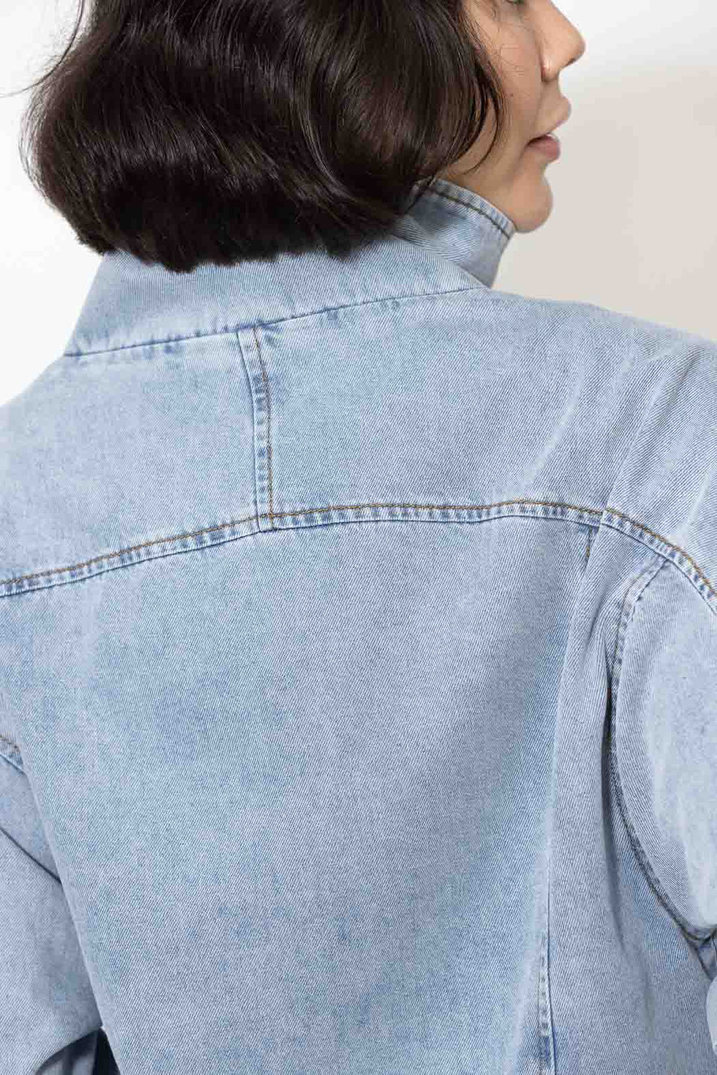 Light Denim Bomber Jacket