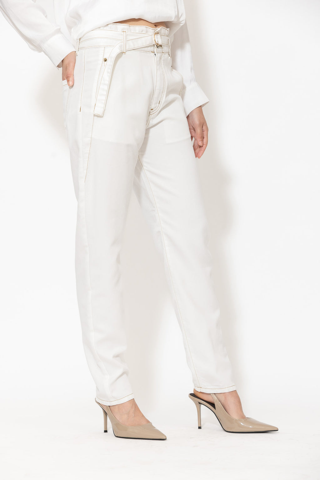 White Denim Paperbag Jean