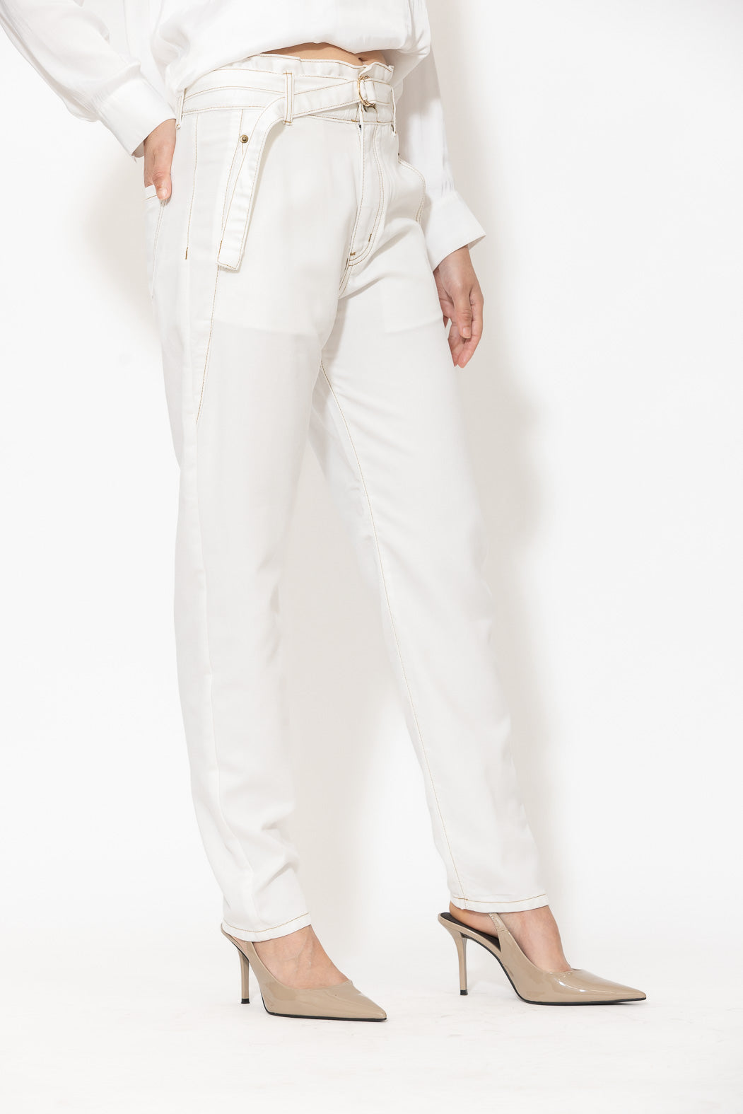 White Denim Paperbag Jean