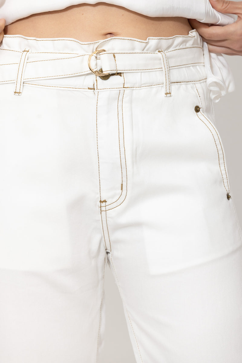 White Denim Paperbag Jean