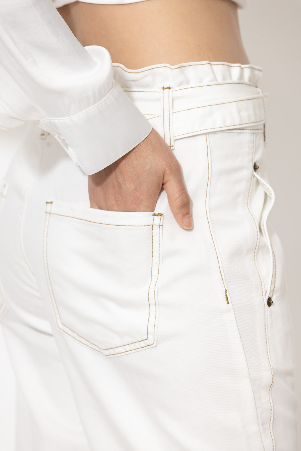 White Denim Paperbag Jean