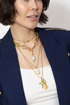 Gold Cross Tassel Necklace