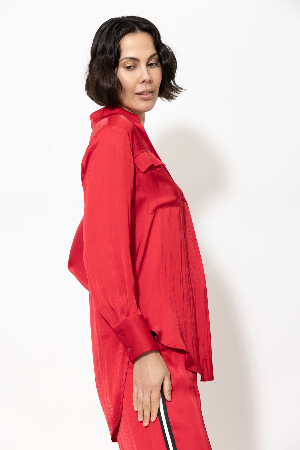 Red Glow Cargo Blogger Shirt