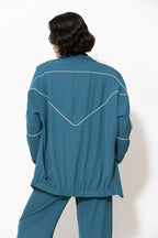 Teal Euro Action Back Blazer
