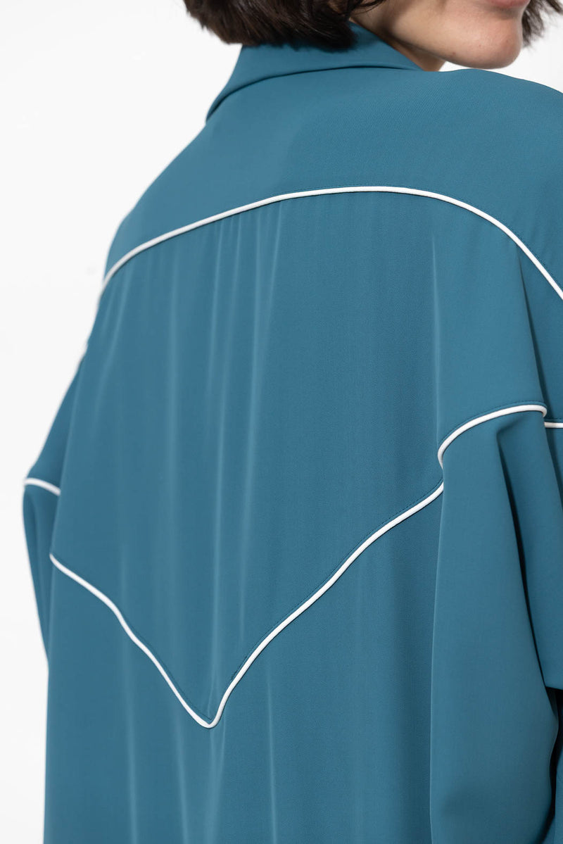 Teal Euro Action Back Blazer