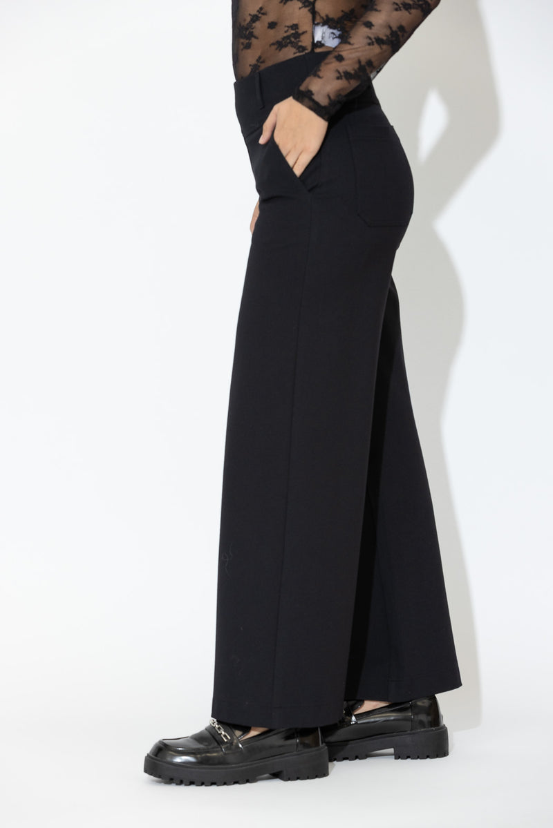 Black Ponte Tailored Culotte