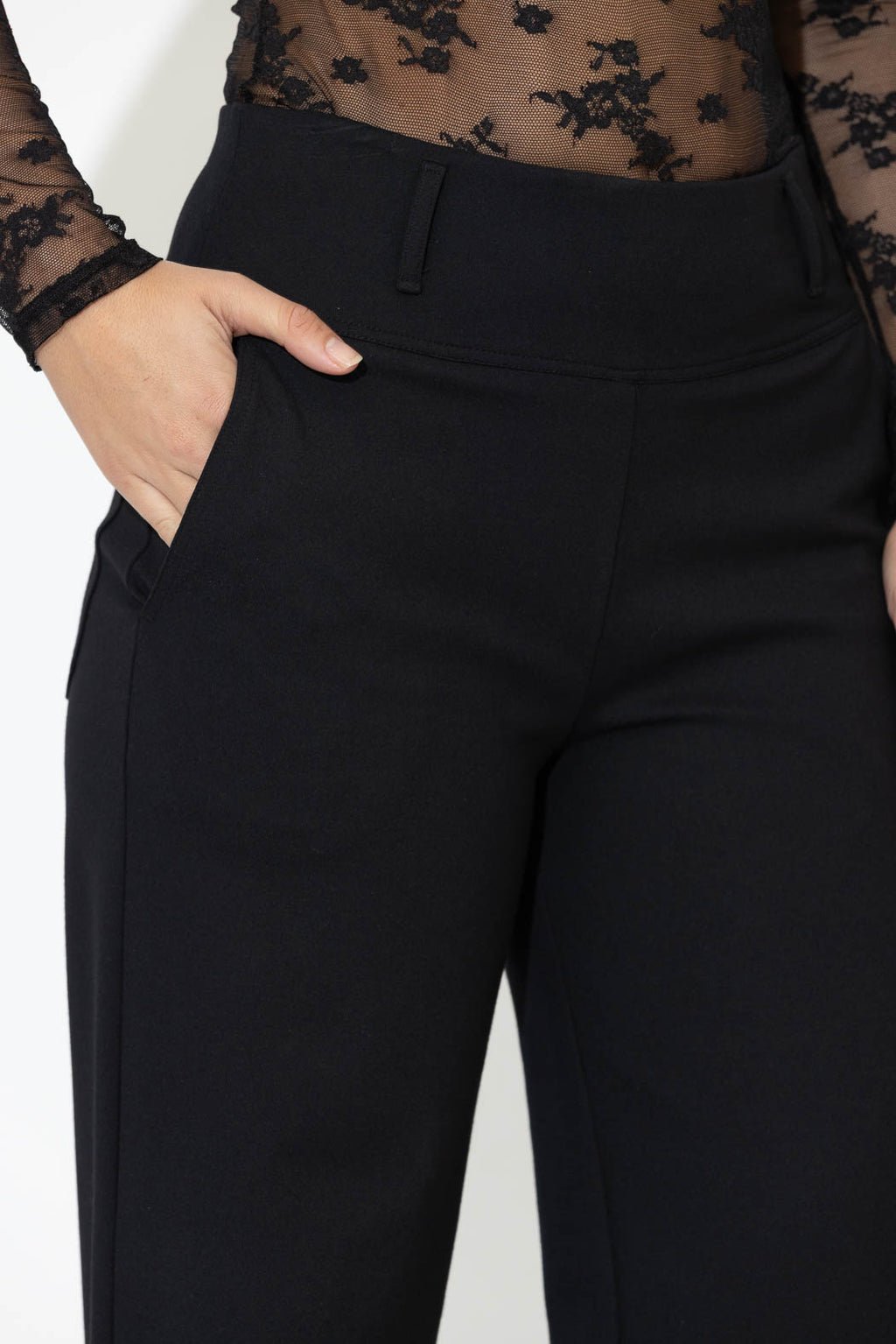 Black Ponte Tailored Culotte