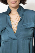 Teal Glow Cargo Blogger Shirt