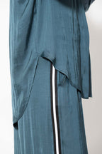 Teal Glow Pintuck Drawstring Pant