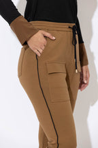 Tan Scuba Piped Cargo Pant