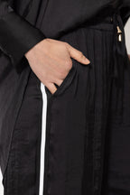 Black Glow Pintuck Drawstring Pant