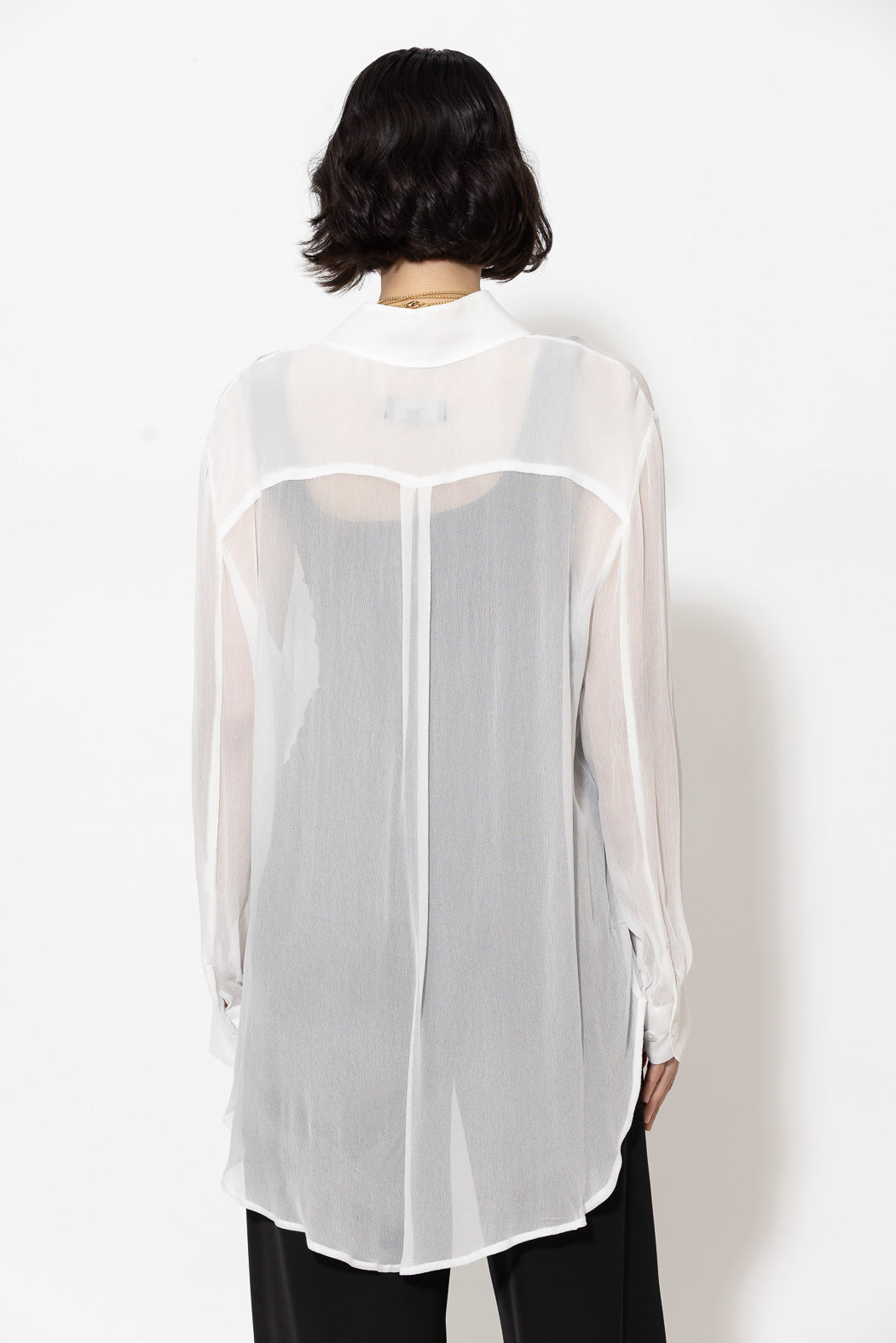White Viscose Oversized Blogger Shirt