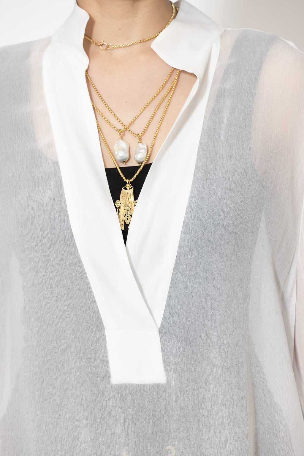 White Viscose Oversized Blogger Shirt