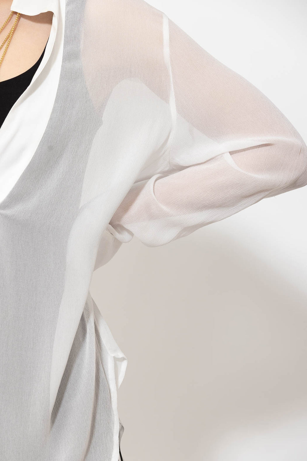 White Viscose Oversized Blogger Shirt