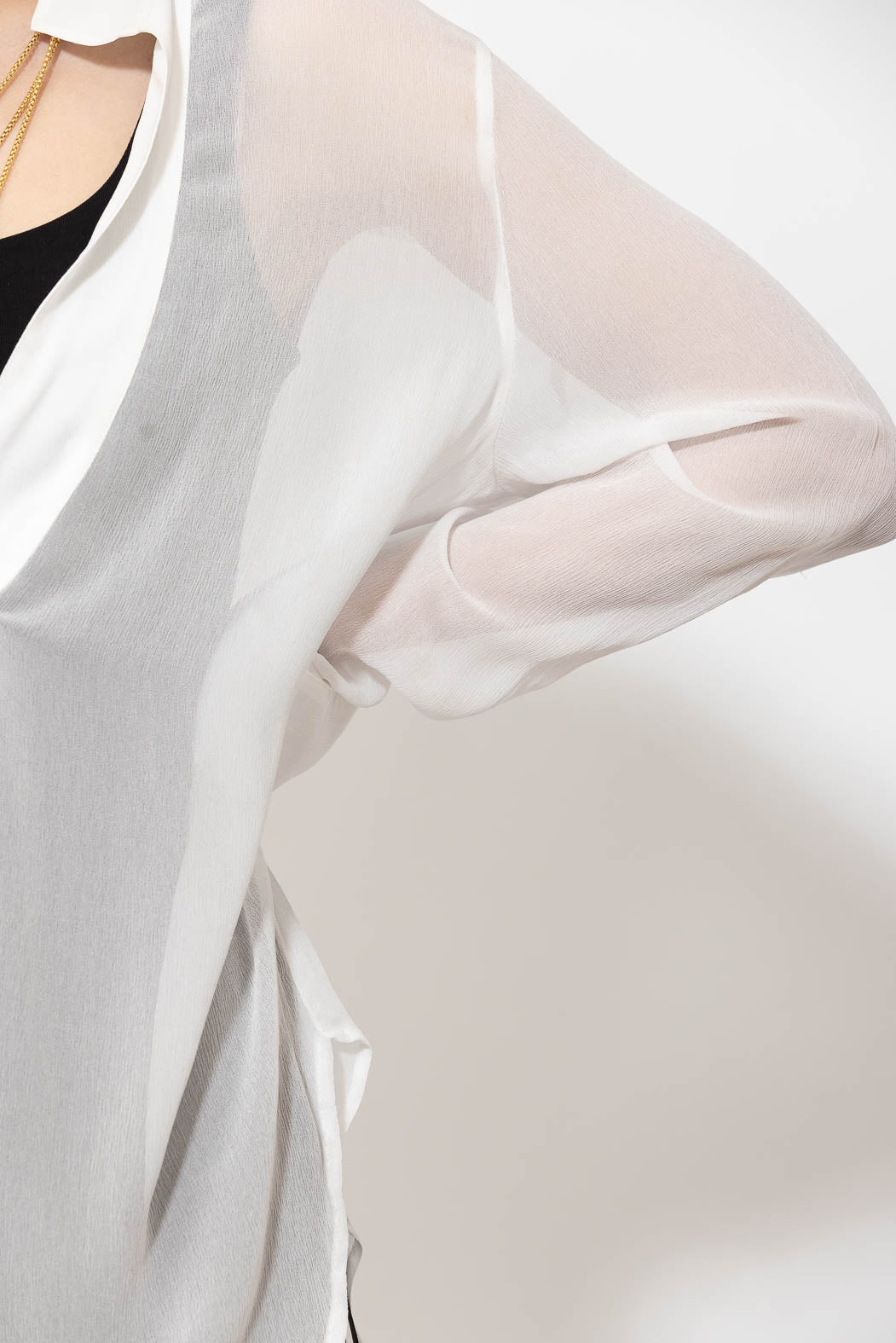 White Viscose Oversized Blogger Shirt