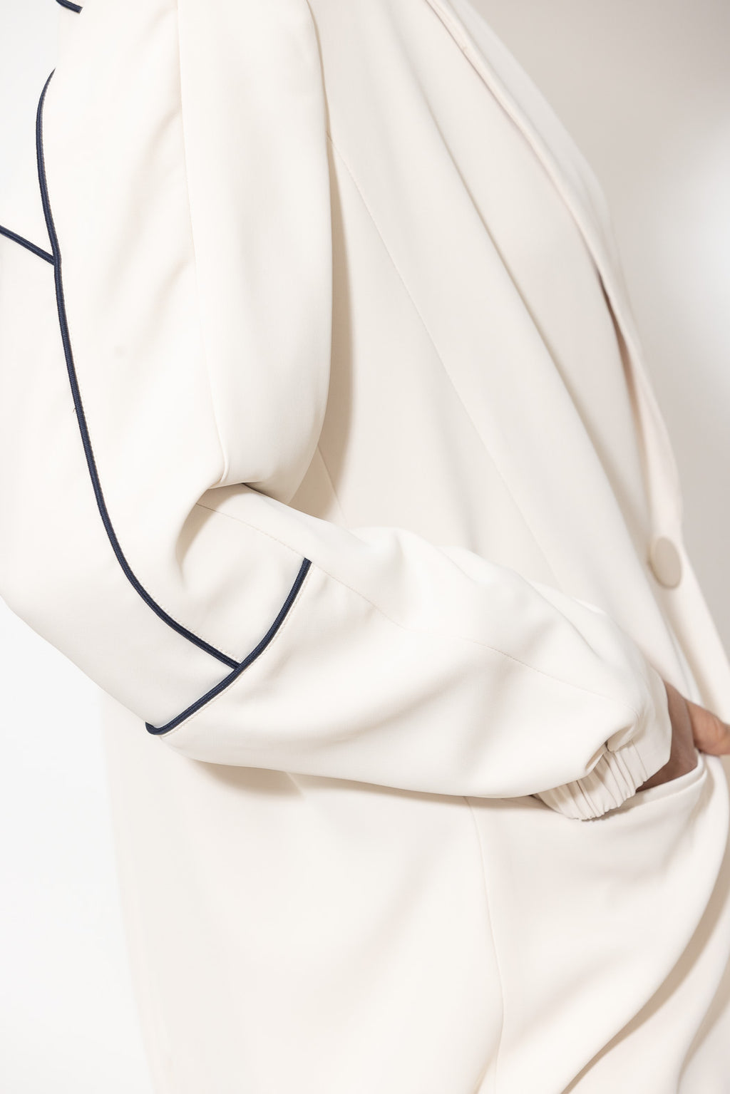 Ivory Euro Action Back Blazer