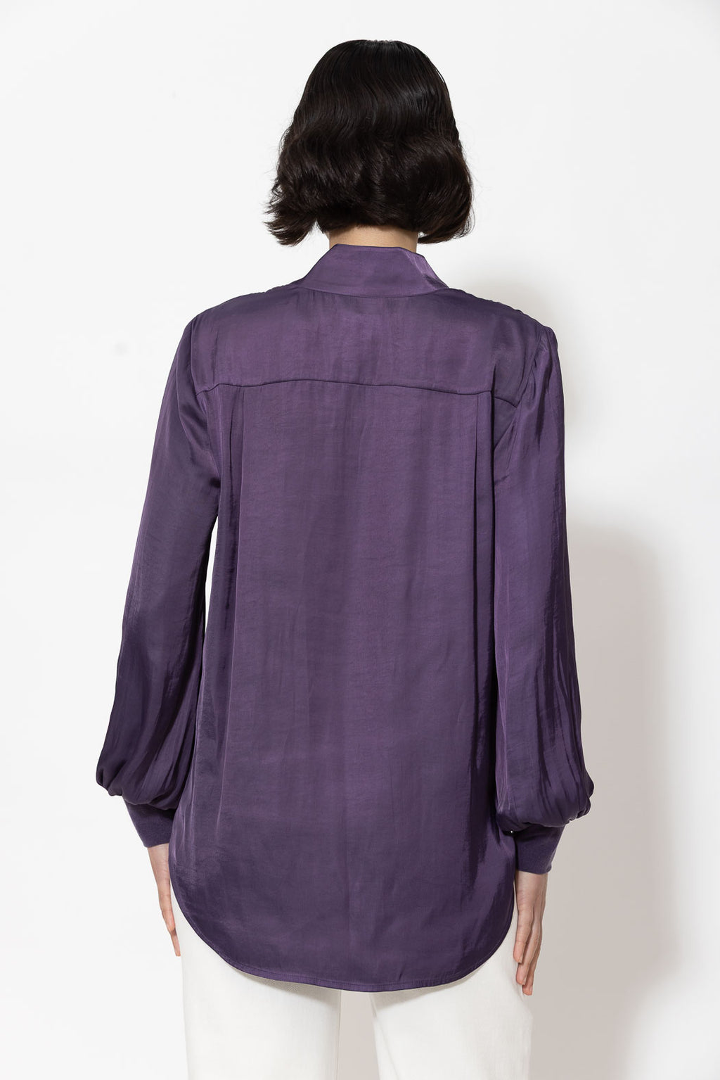 Plum Glow Rib Cuff Blogger Shirt