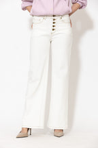 White Denim Button Front Jean