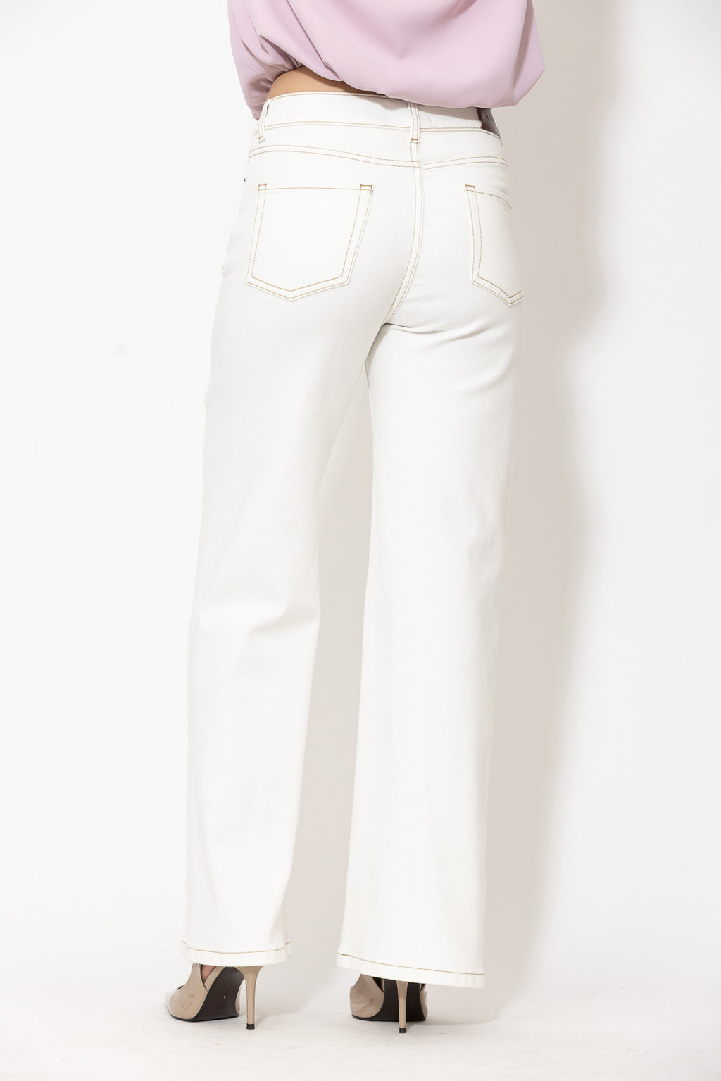 White Denim Button Front Jean