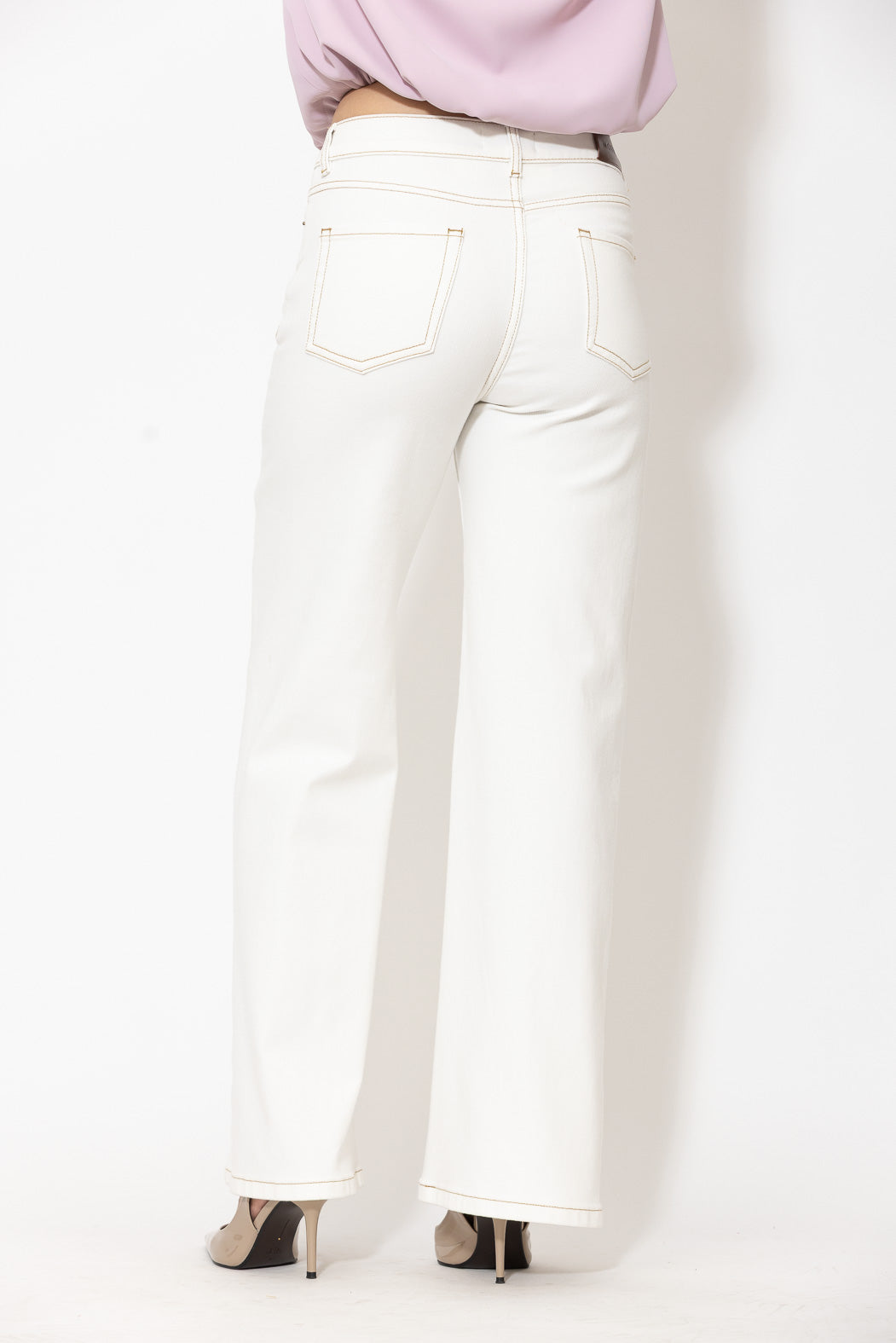 White Denim Button Front Jean