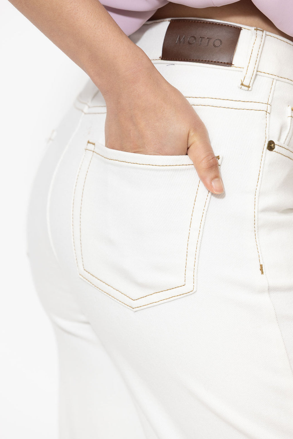 White Denim Button Front Jean