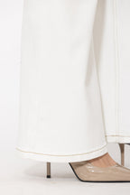 White Denim Button Front Jean
